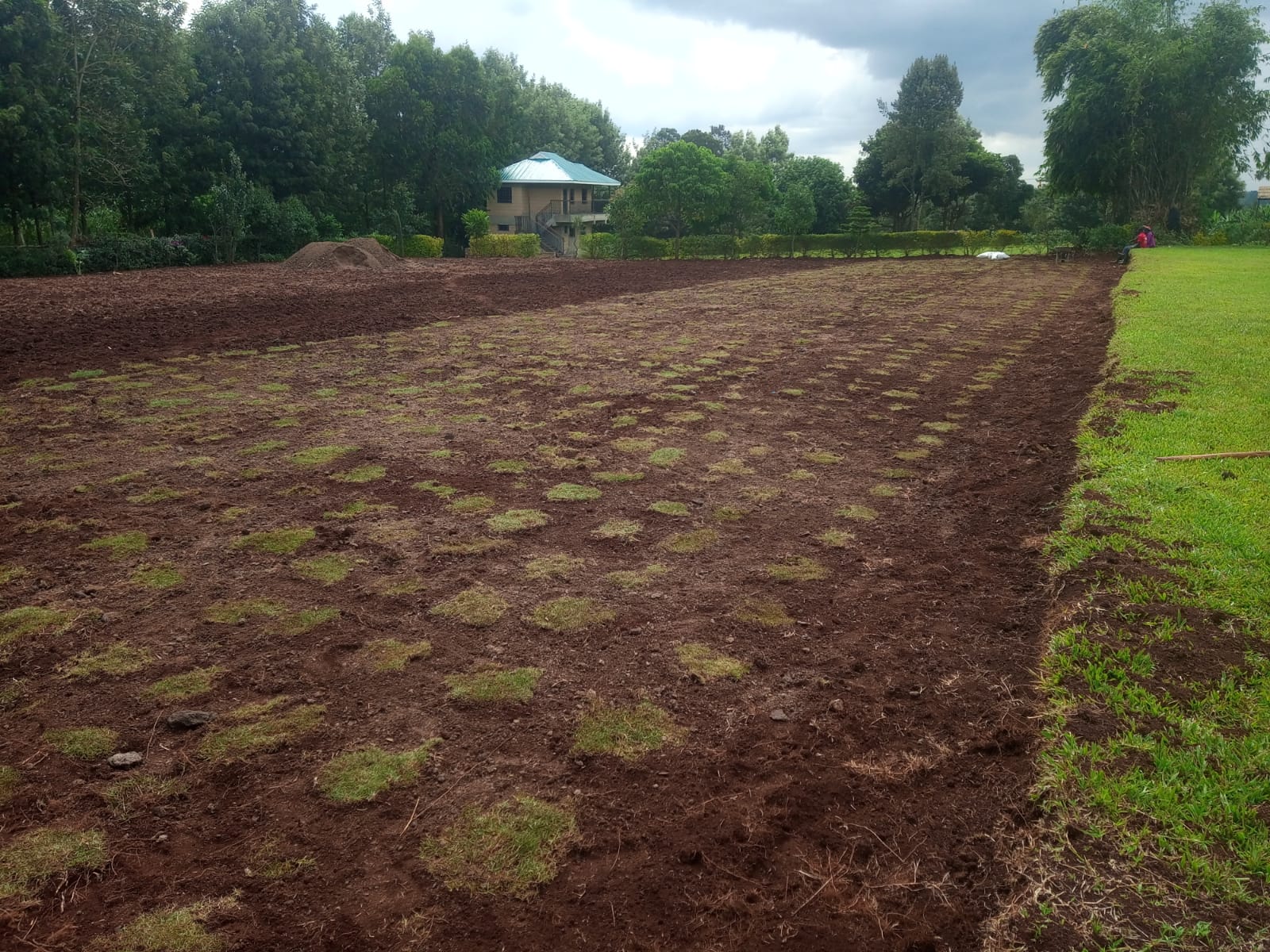 Ground being prepared